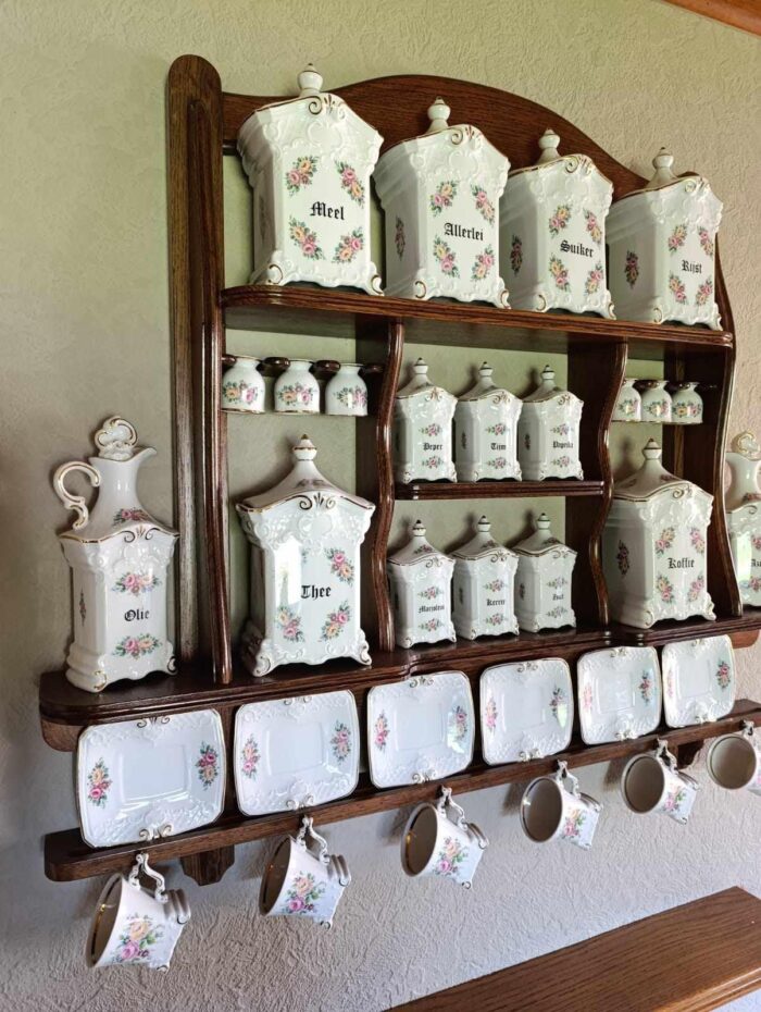 Bavarian porcelain spice rack and coffee set- Tettau Bavaria