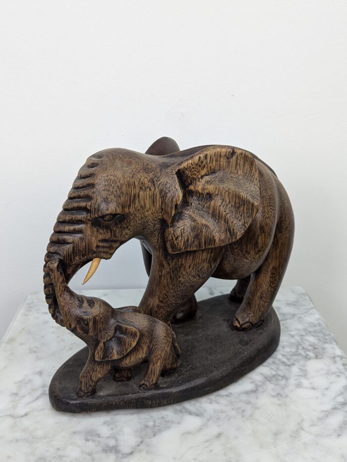 Wooden elephant statue