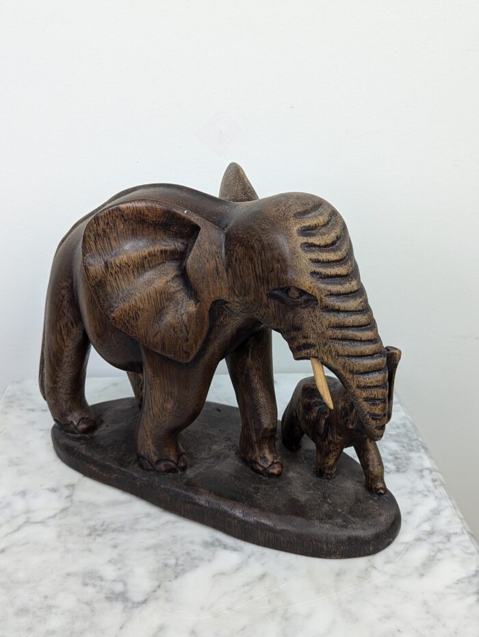 Wooden elephant statue - Image 5