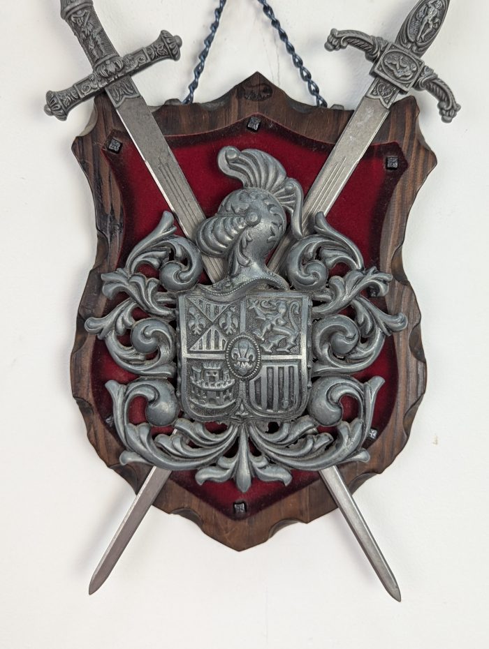 Decorative wall panel with two swords and a heraldic emblem - Image 3