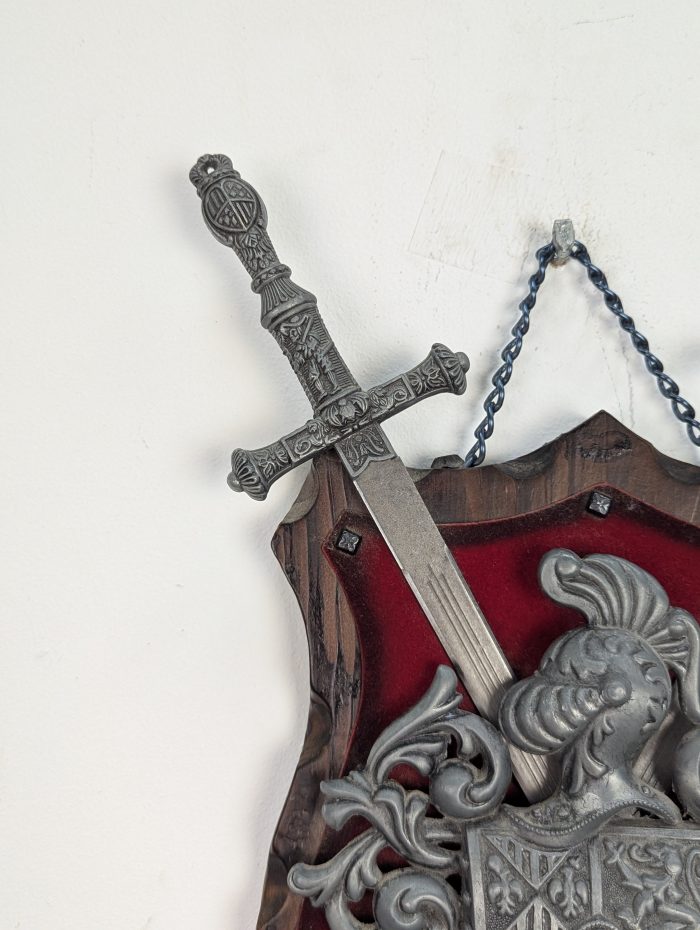 Decorative wall panel with two swords and a heraldic emblem - Image 4