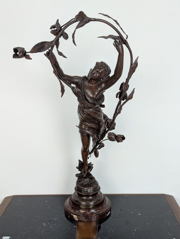 Art Nouveau bronze statue "Ondine", sculptor Kossowski