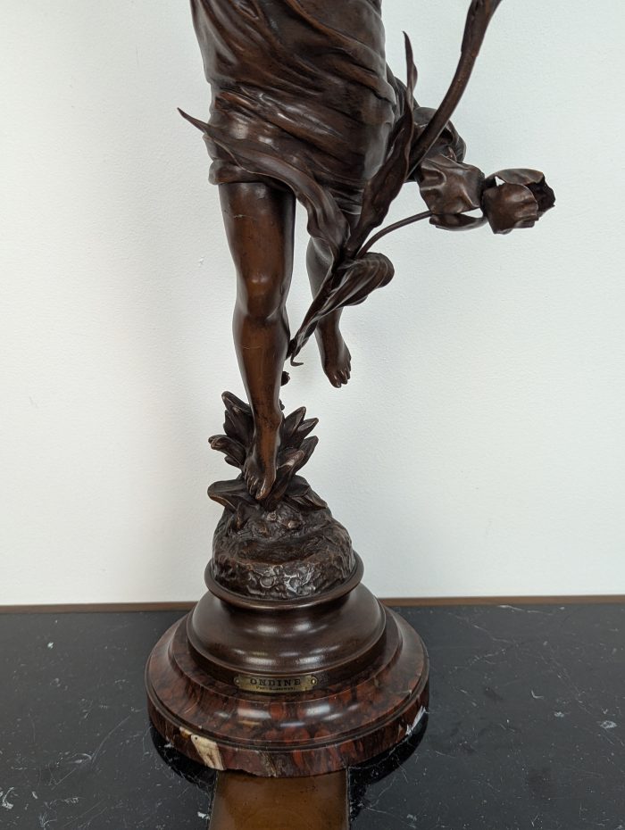 Art Nouveau bronze statue "Ondine", sculptor Kossowski - Image 4