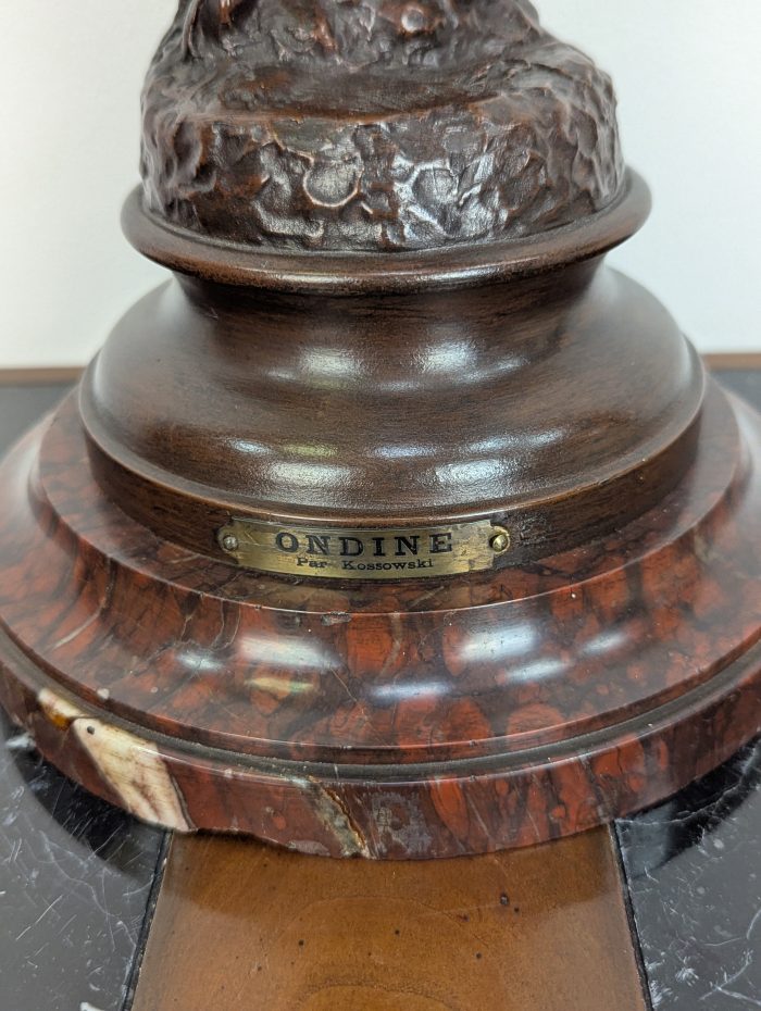 Art Nouveau bronze statue "Ondine", sculptor Kossowski - Image 5