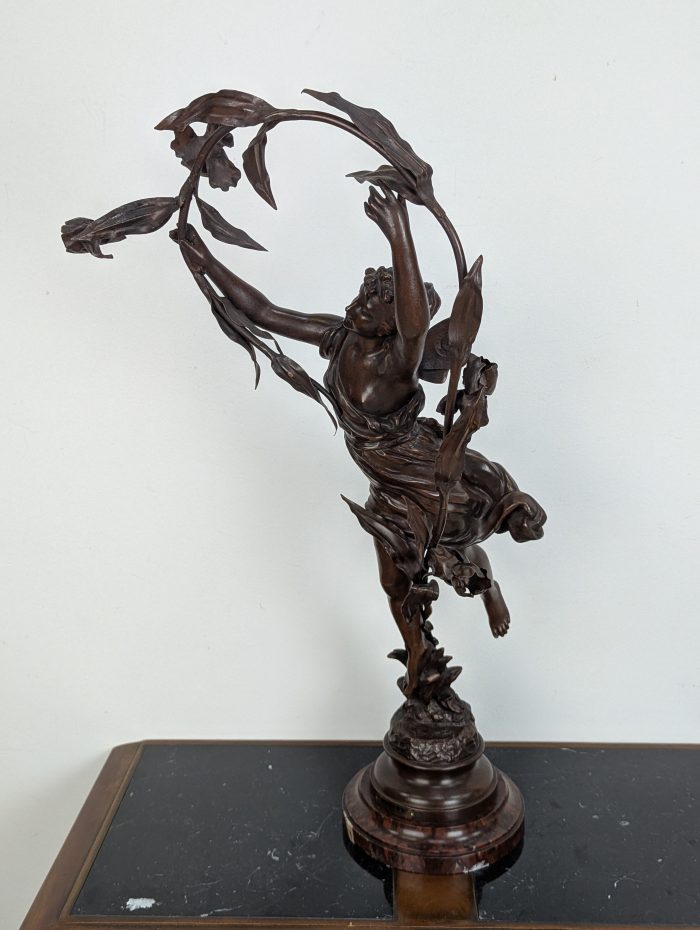 Art Nouveau bronze statue "Ondine", sculptor Kossowski - Image 7