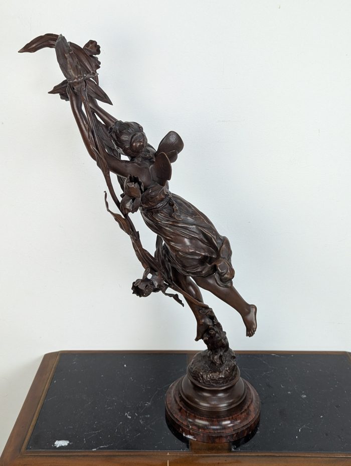 Art Nouveau bronze statue "Ondine", sculptor Kossowski - Image 8