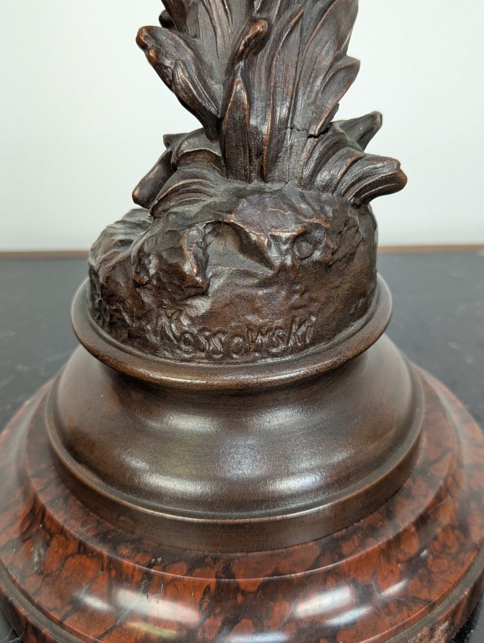 Art Nouveau bronze statue "Ondine", sculptor Kossowski - Image 6