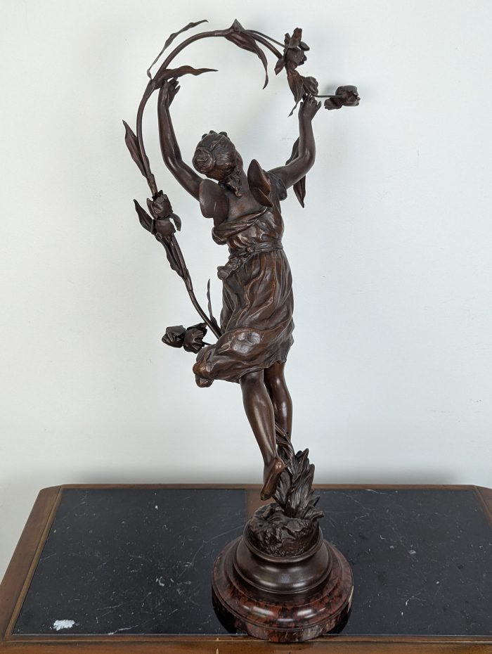 Art Nouveau bronze statue "Ondine", sculptor Kossowski - Image 9