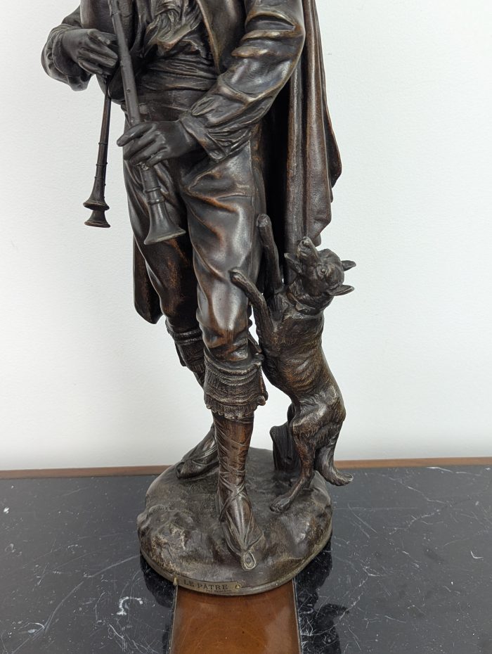 Emile Bruchon sculpture "Le Patre" - Image 5