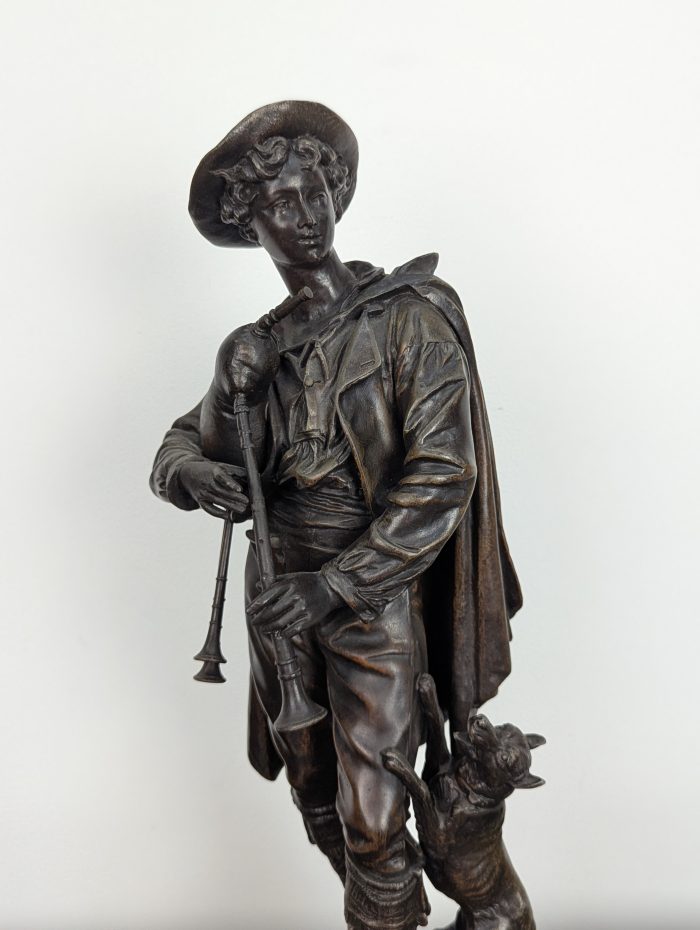 Emile Bruchon sculpture "Le Patre" - Image 3