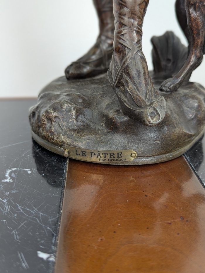 Emile Bruchon sculpture "Le Patre" - Image 6