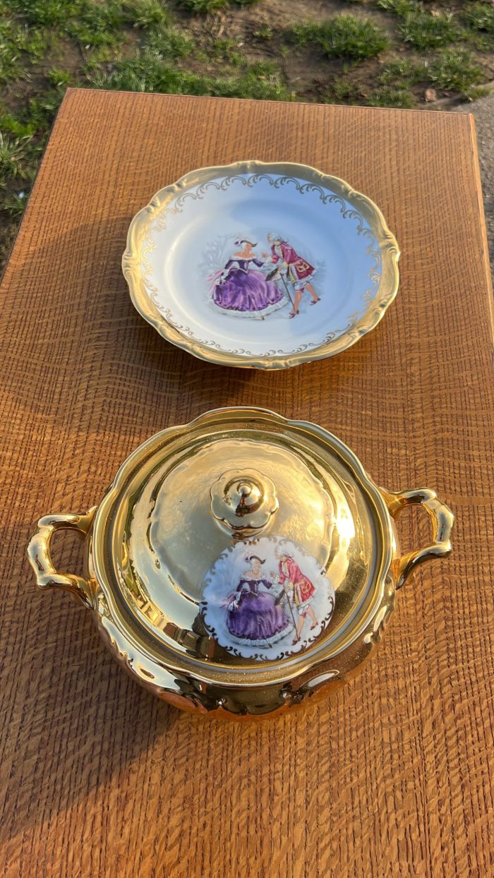 Супница с тарелкой Gloria Bavaria Bayreuth Brilliant Gold